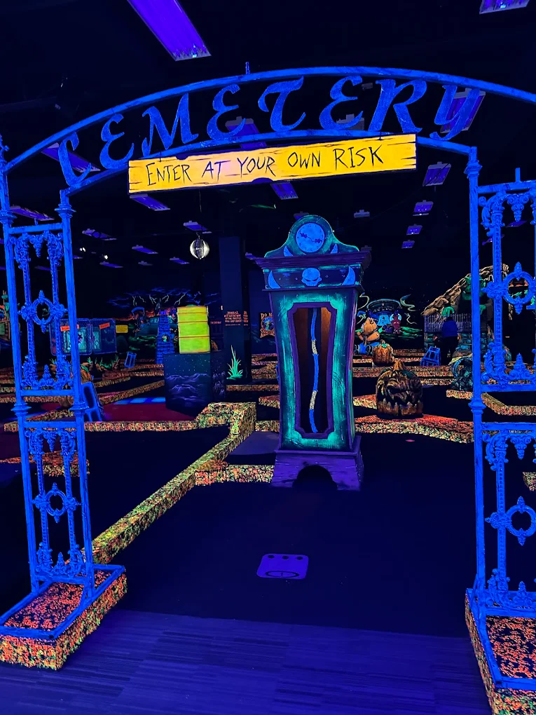 Cemetery gate at Monster Mini Golf Yonkers